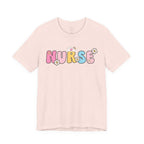 Nurse Floral Bubble Letter T-Shirt — Cute Pastel Tee