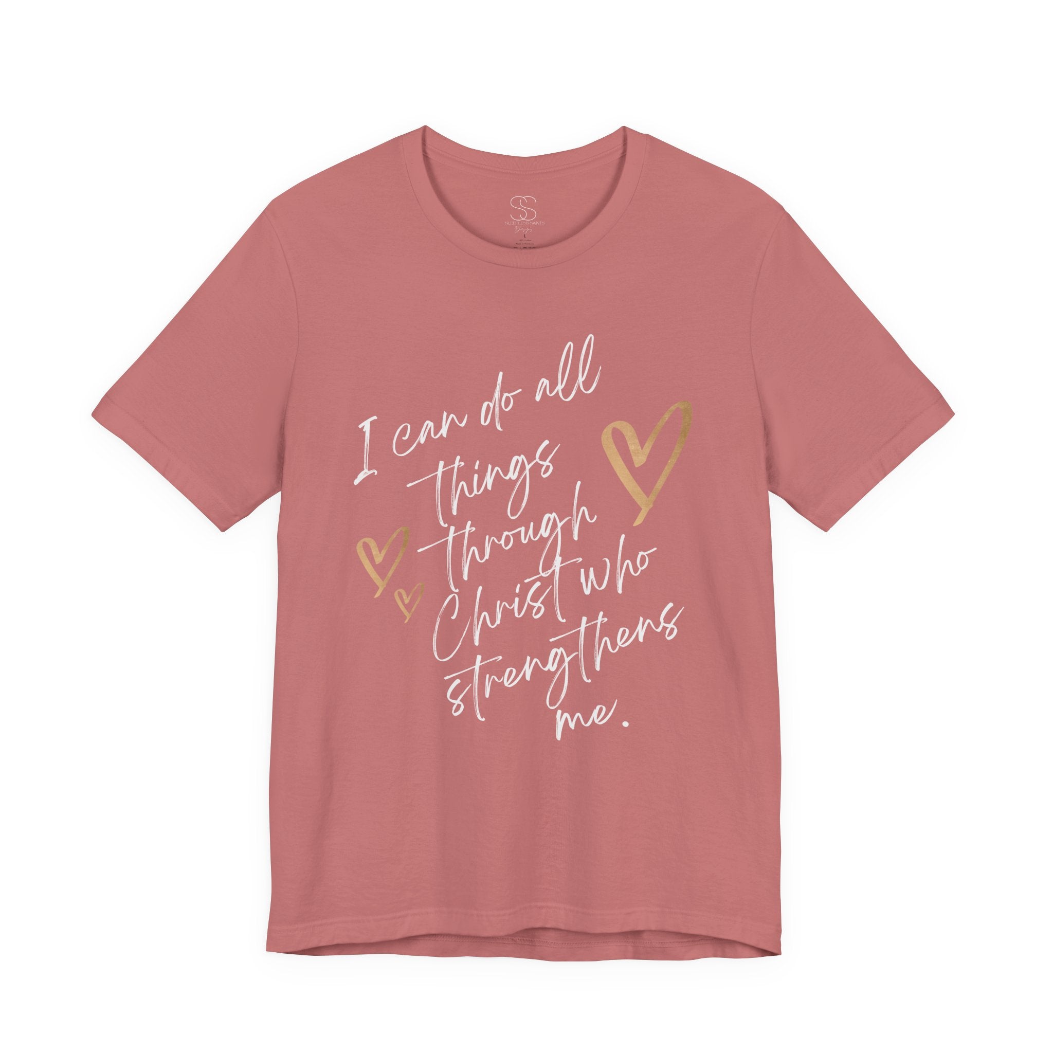 Christian Faith T-Shirt — "I can do all things through Christ who strengthens me" Script Tee