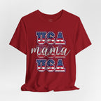USA Mama Tee - Patriotic Fourth of July Mom Shirt