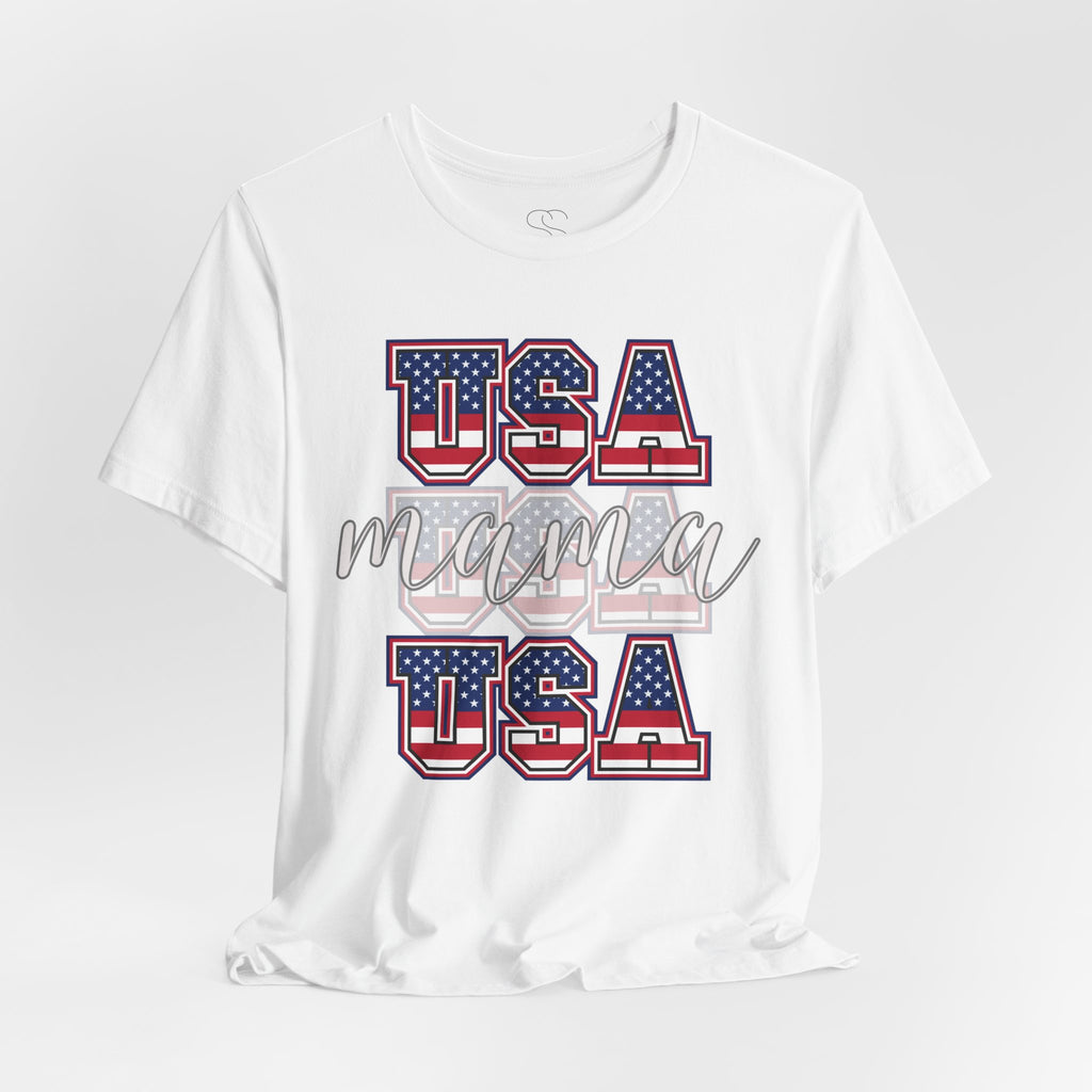 USA Mama Tee - Patriotic Fourth of July Mom Shirt