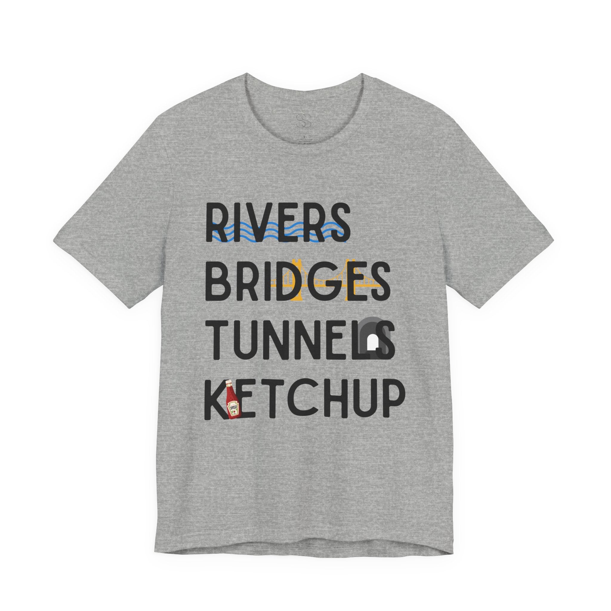 Rivers Bridges Tunnels Ketchup Tee - Pittsburgh Graphic T‑Shirt