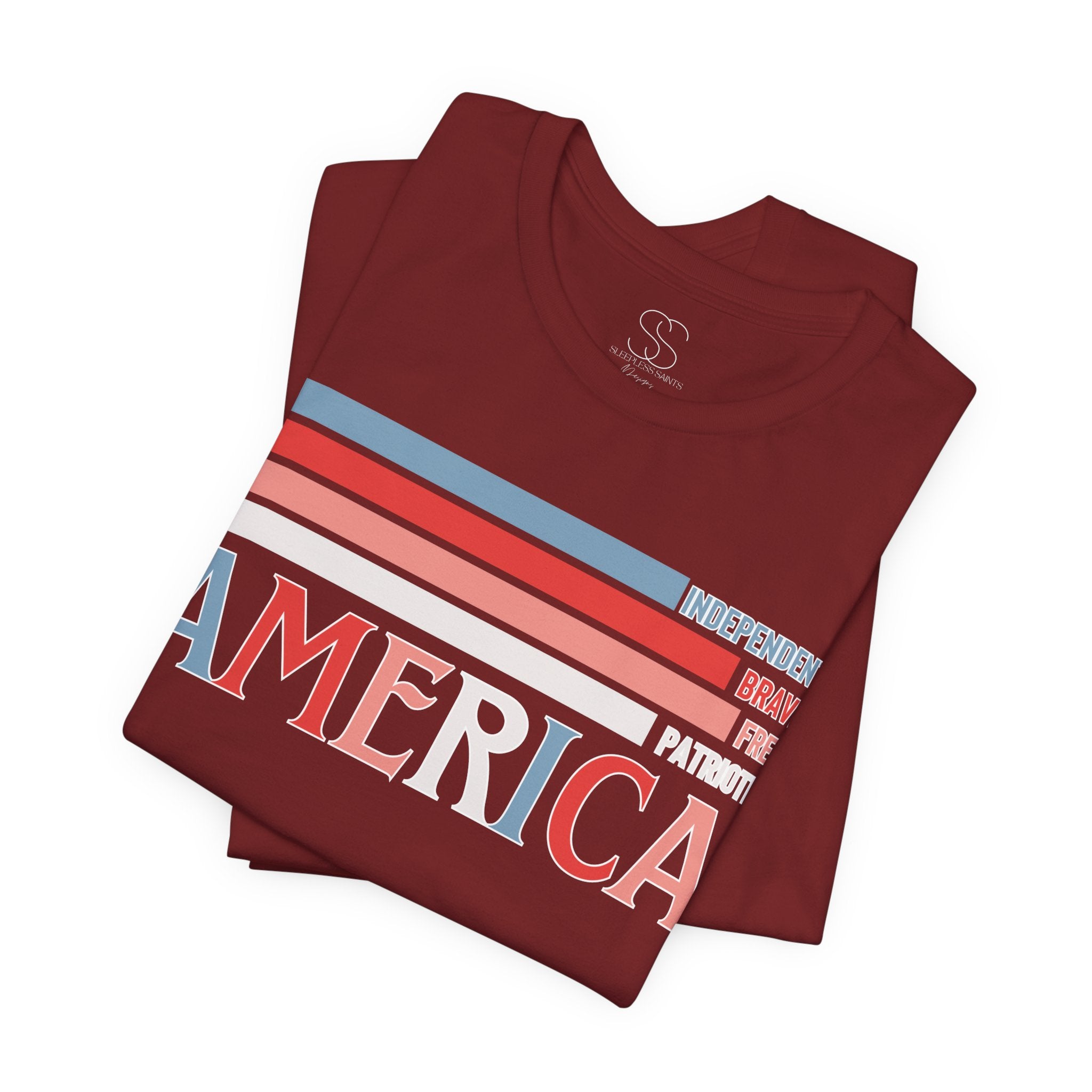 America Patriotic T-Shirt – Retro Stars & Stripes Graphic Tee