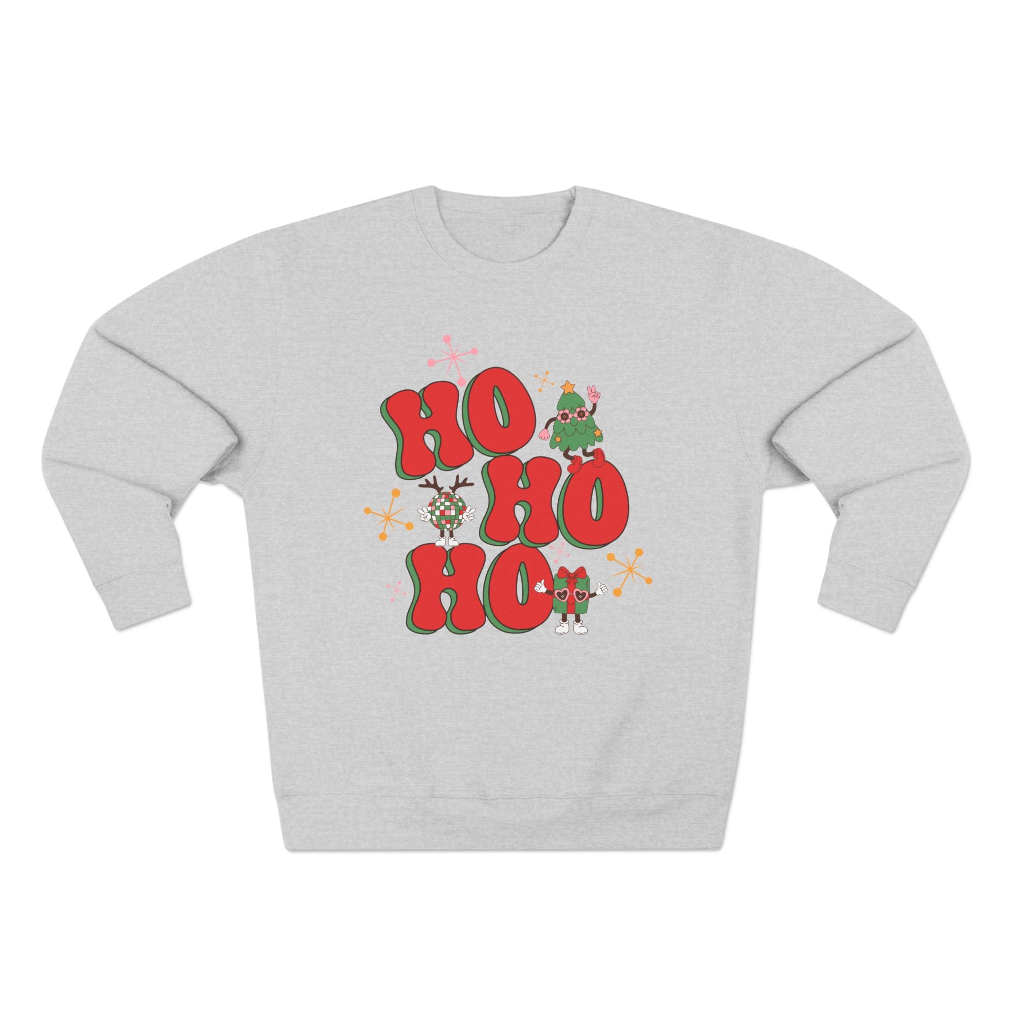 Ho Ho Ho Christmas Sweatshirt — Festive Elf & Reindeer Holiday Crewneck