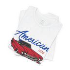 American Muscle Tee - Vintage Red Classic Car 1776 Patriotic Shirt