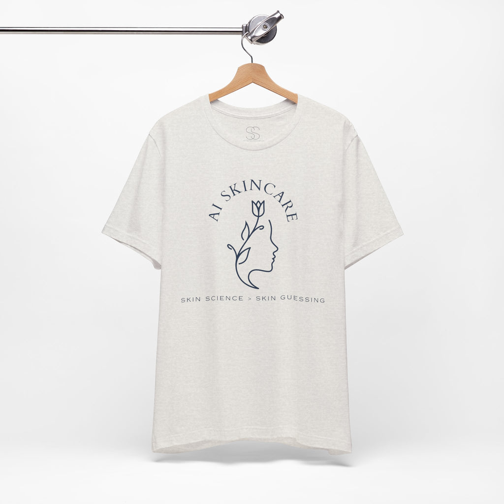 Skincare Logo Tee — AI Skincare Minimalist Floral Face T-Shirt