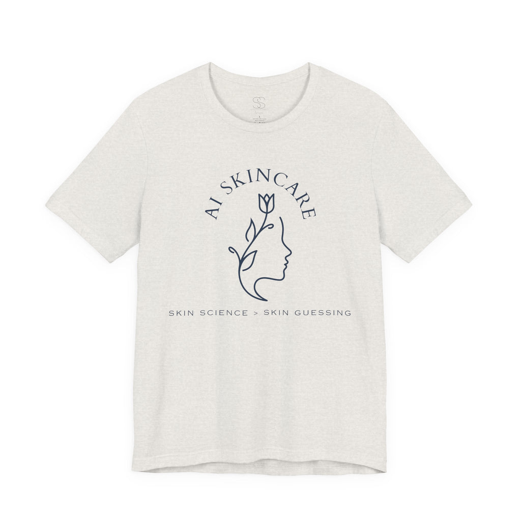 Skincare Logo Tee — AI Skincare Minimalist Floral Face T-Shirt