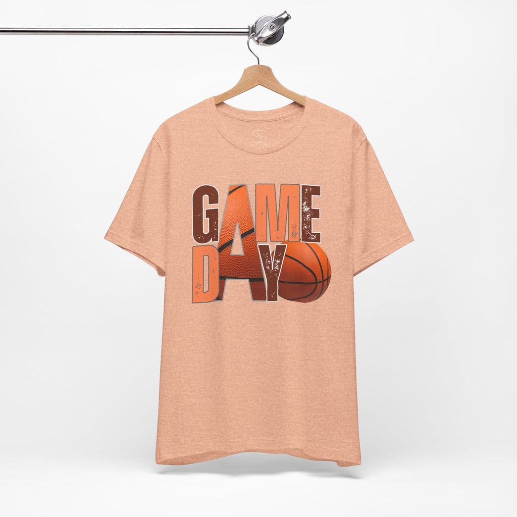 Game Day Basketball T‑Shirt — Retro Orange Basketball Graphic Tee