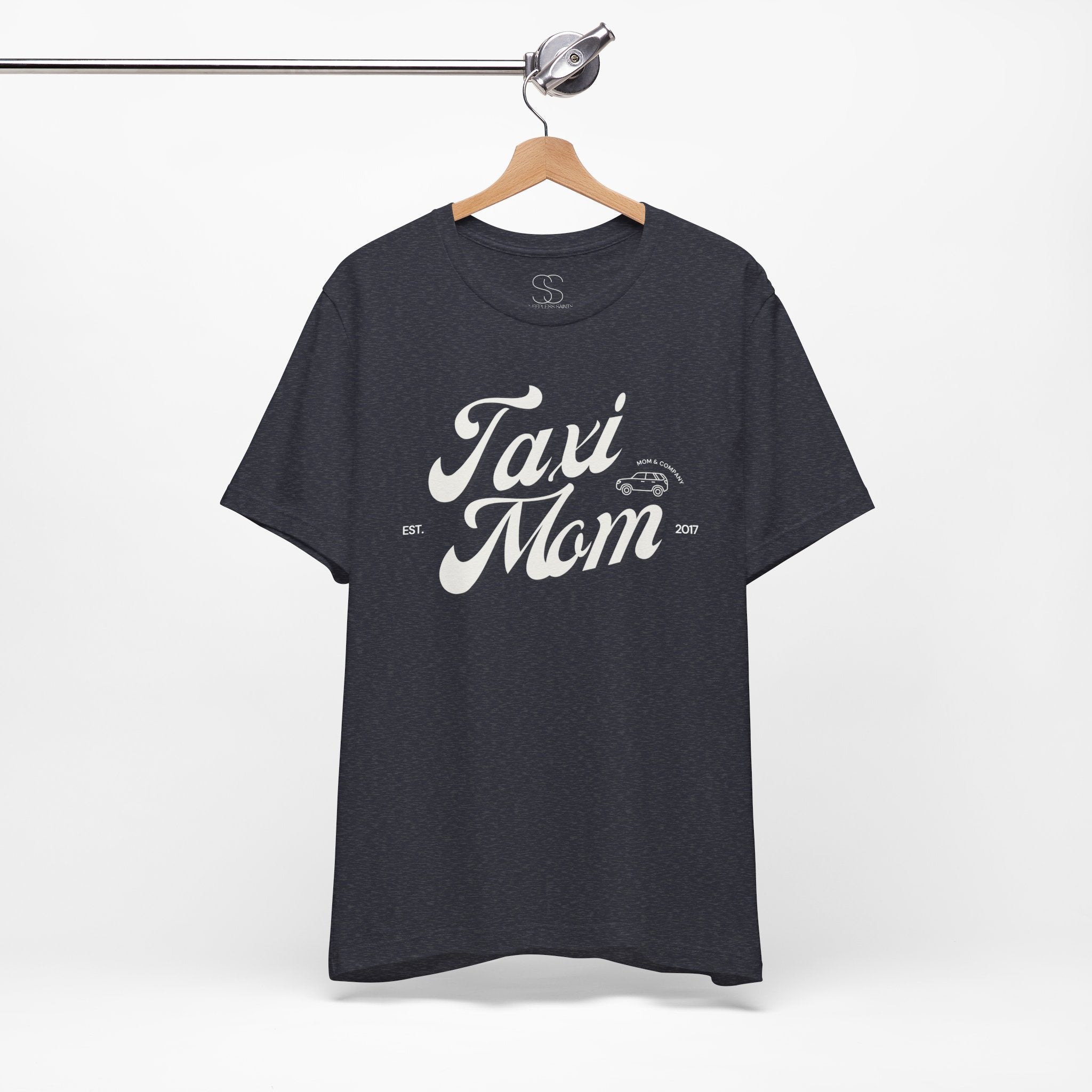 Taxi Mom T‑Shirt — Vintage Script 'Taxi Mom' Graphic Tee