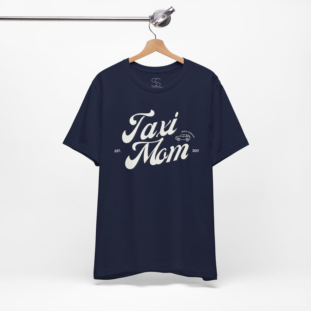 Taxi Mom T‑Shirt — Vintage Script 'Taxi Mom' Graphic Tee
