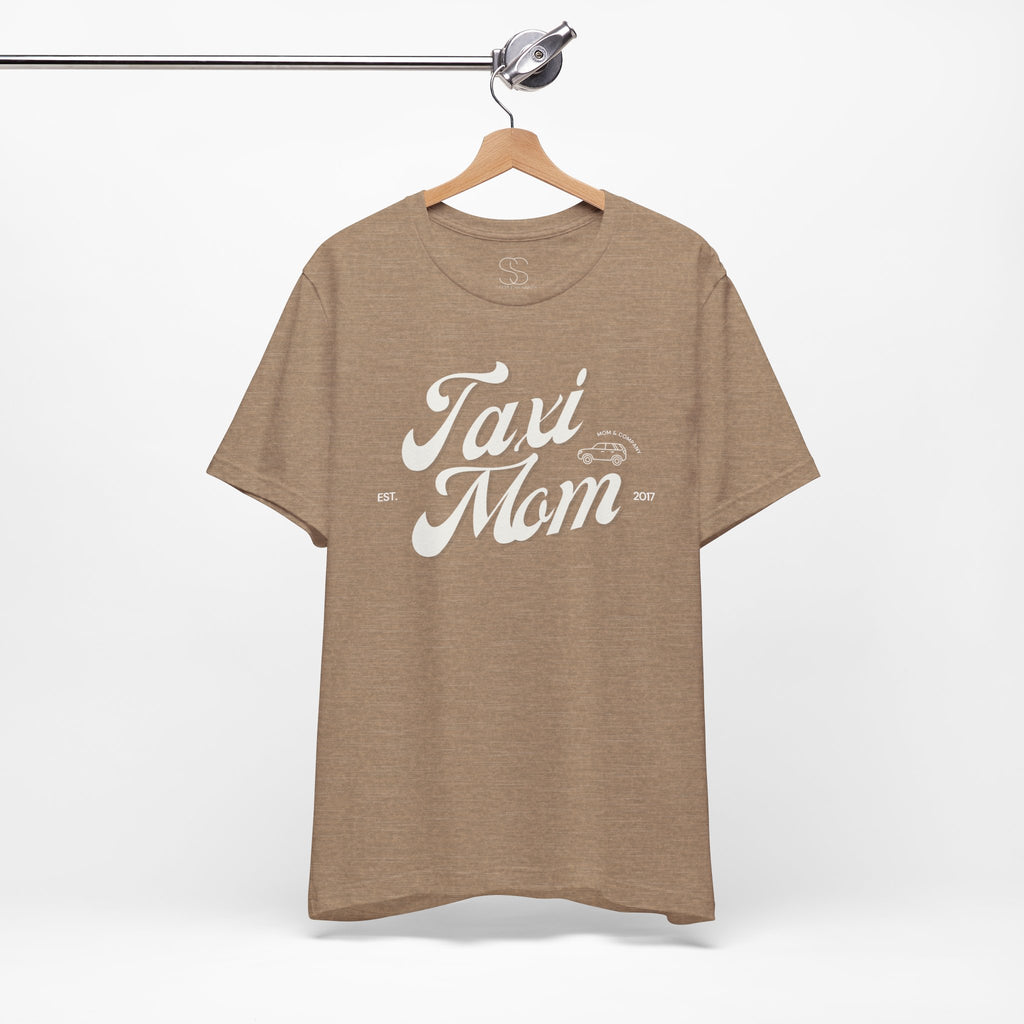 Taxi Mom T‑Shirt — Vintage Script 'Taxi Mom' Graphic Tee