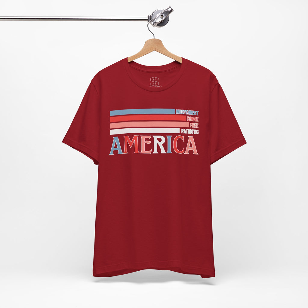 America Patriotic T-Shirt – Retro Stars & Stripes Graphic Tee