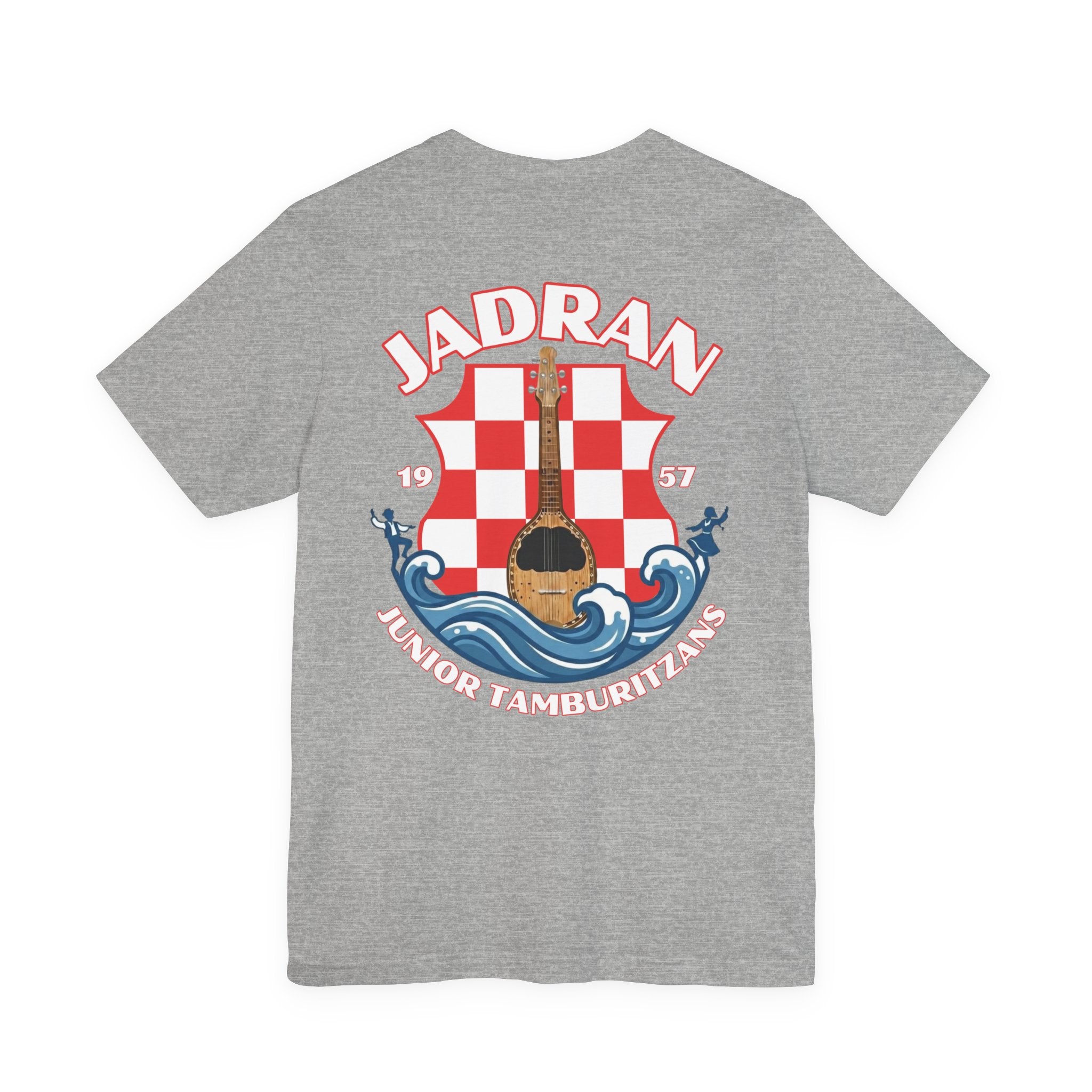 Jadran Junior Tamburitzans Adult T‑Shirt - White and Red Lettering