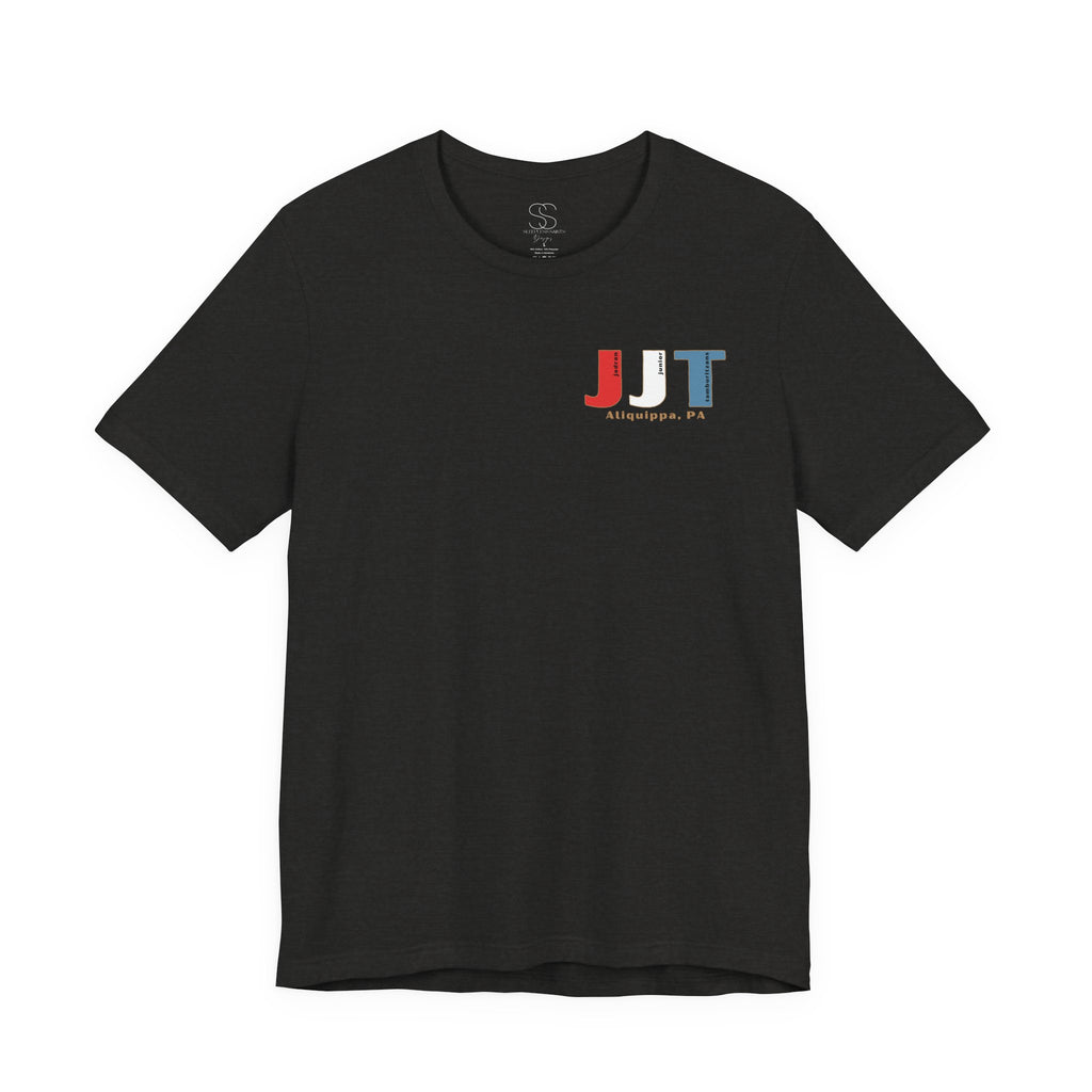 Jadran Junior Tamburitzans Adult T‑Shirt - White and Red Lettering & Serbian Logo