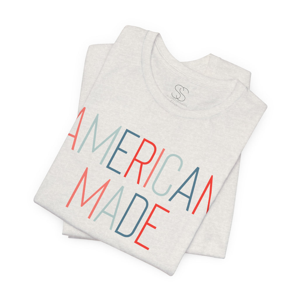 American Made Tee - Retro Red & Blue Graphic T-Shirt