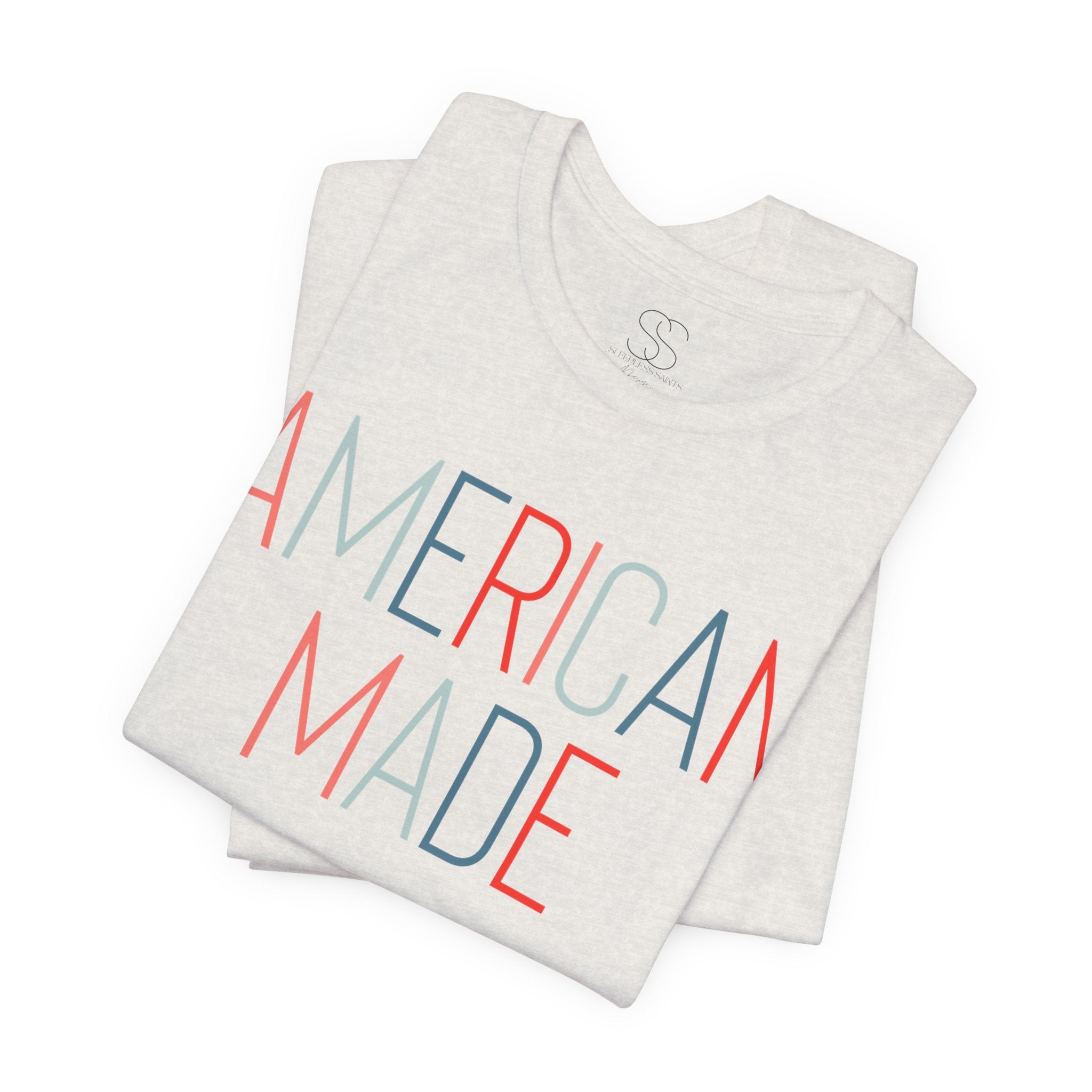 American Made Tee - Retro Red & Blue Graphic T-Shirt