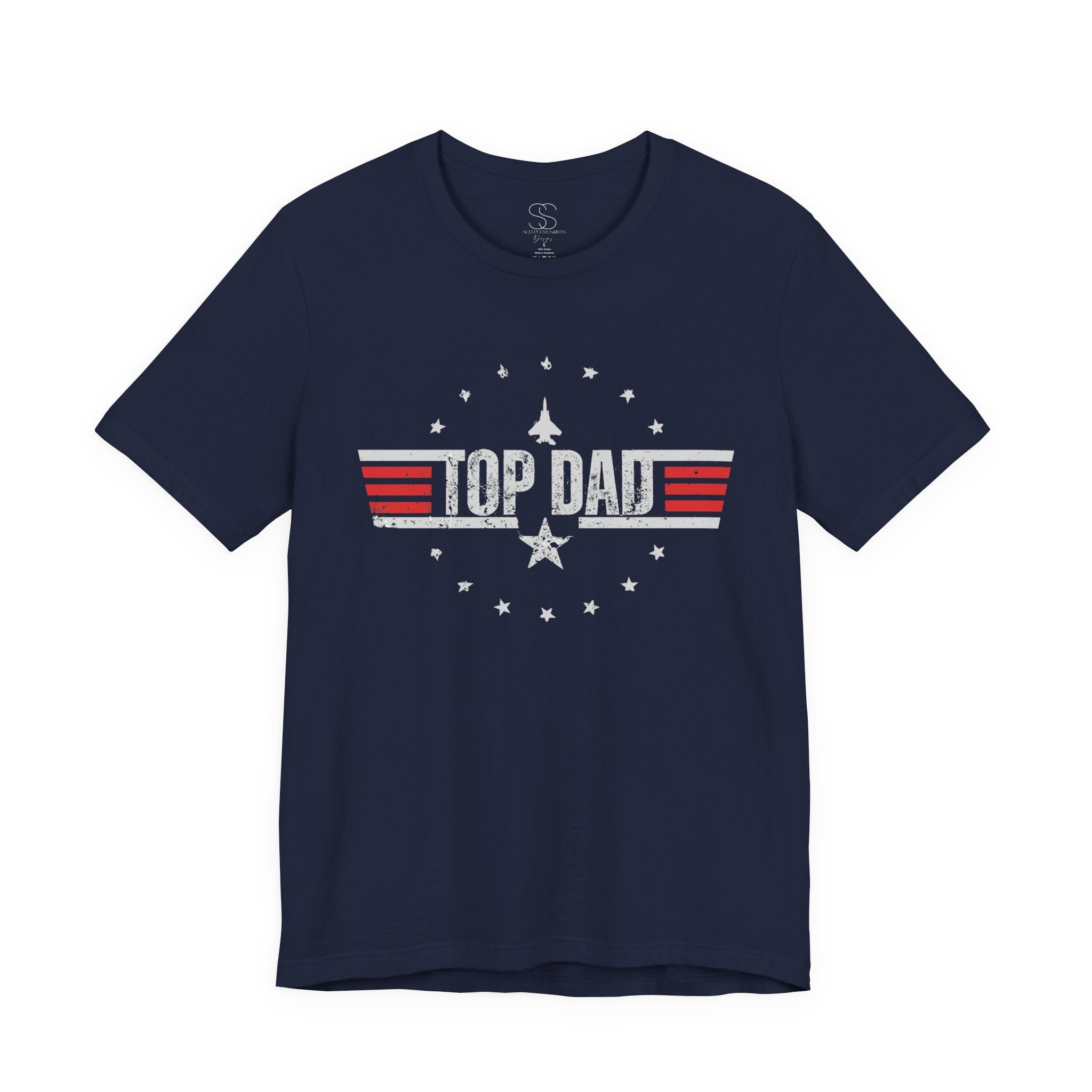 Top Dad Retro Military Stripe T‑Shirt