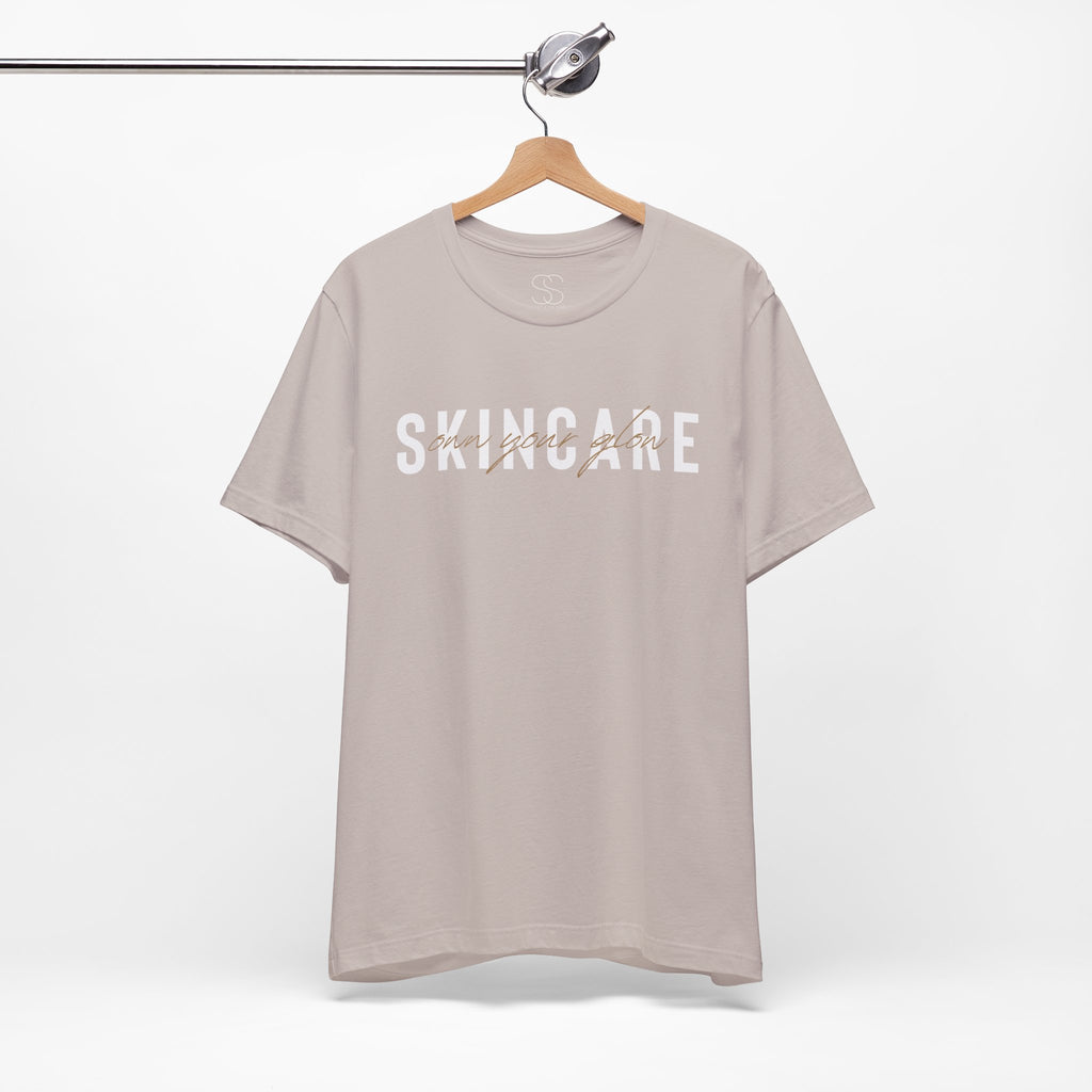 Skincare Graphic Tee — Own Your Glow Script Logo T-Shirt