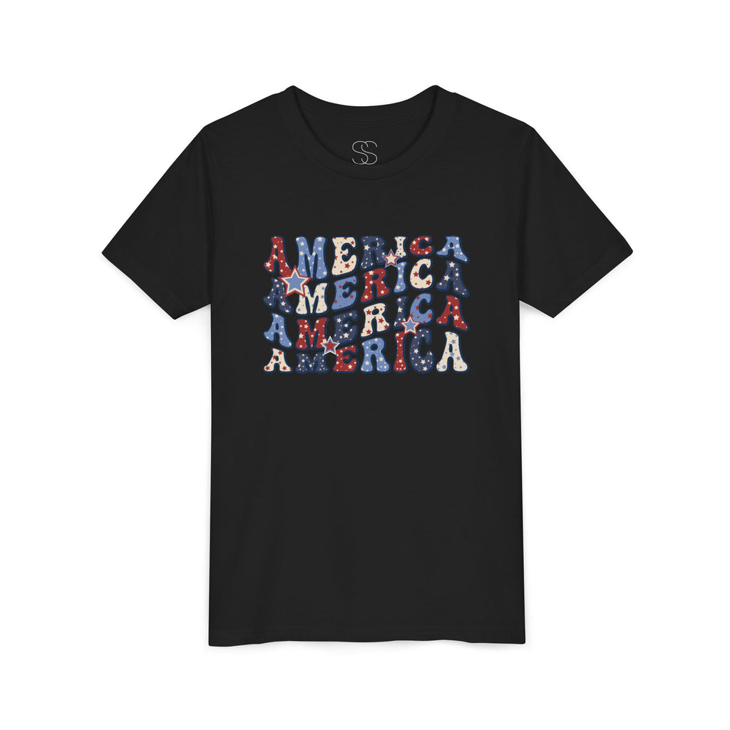 Retro 'America' Patriotic Graphic Youth T-Shirt