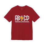 ABCD Lightning Bolt Tee - Retro Racing Checkerboard Graphic T-Shirt