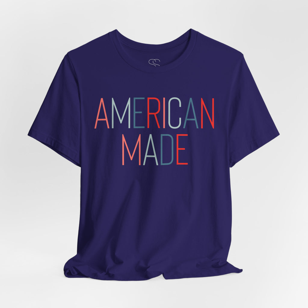 American Made Tee - Retro Red & Blue Graphic T-Shirt