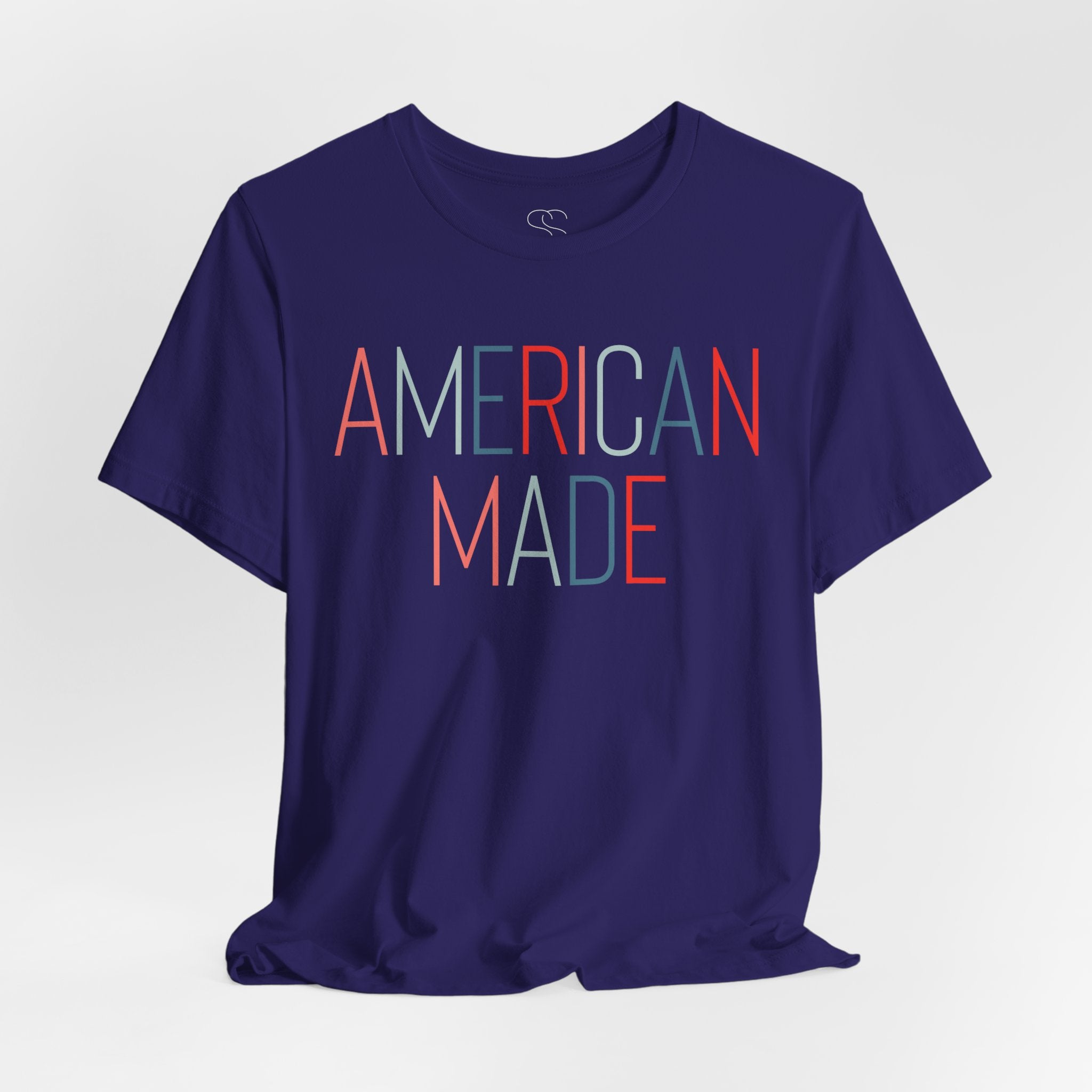 American Made Tee - Retro Red & Blue Graphic T-Shirt