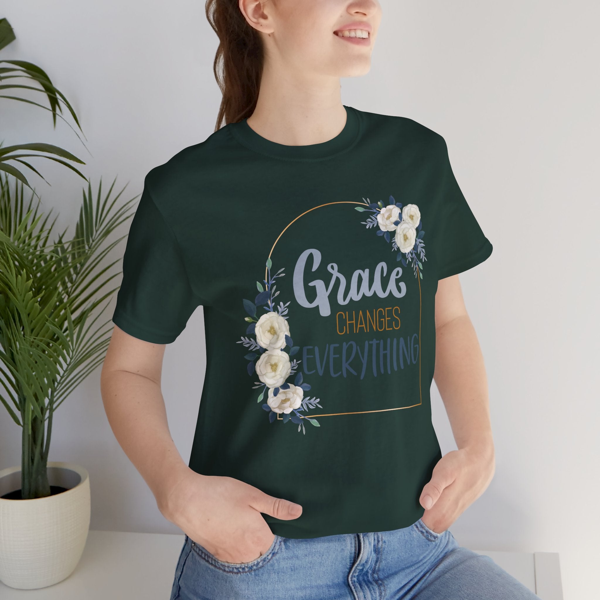 Grace Changes Everything Floral Tee
