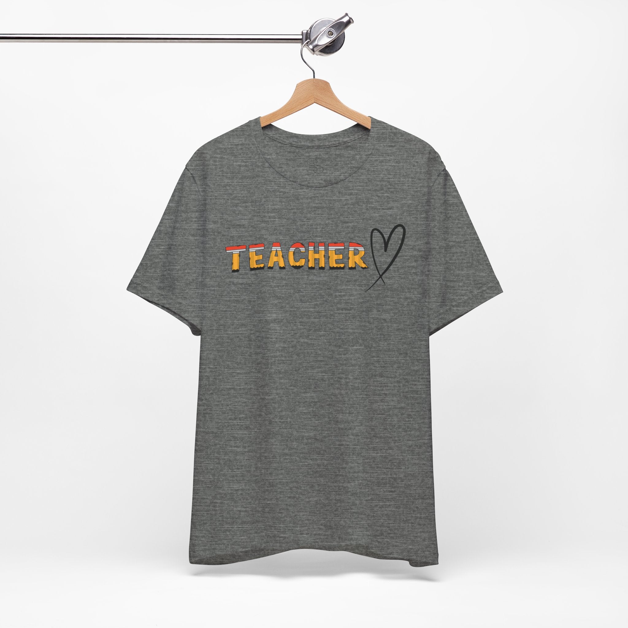 Teacher Heart T‑Shirt — Floral Text Back‑to‑School