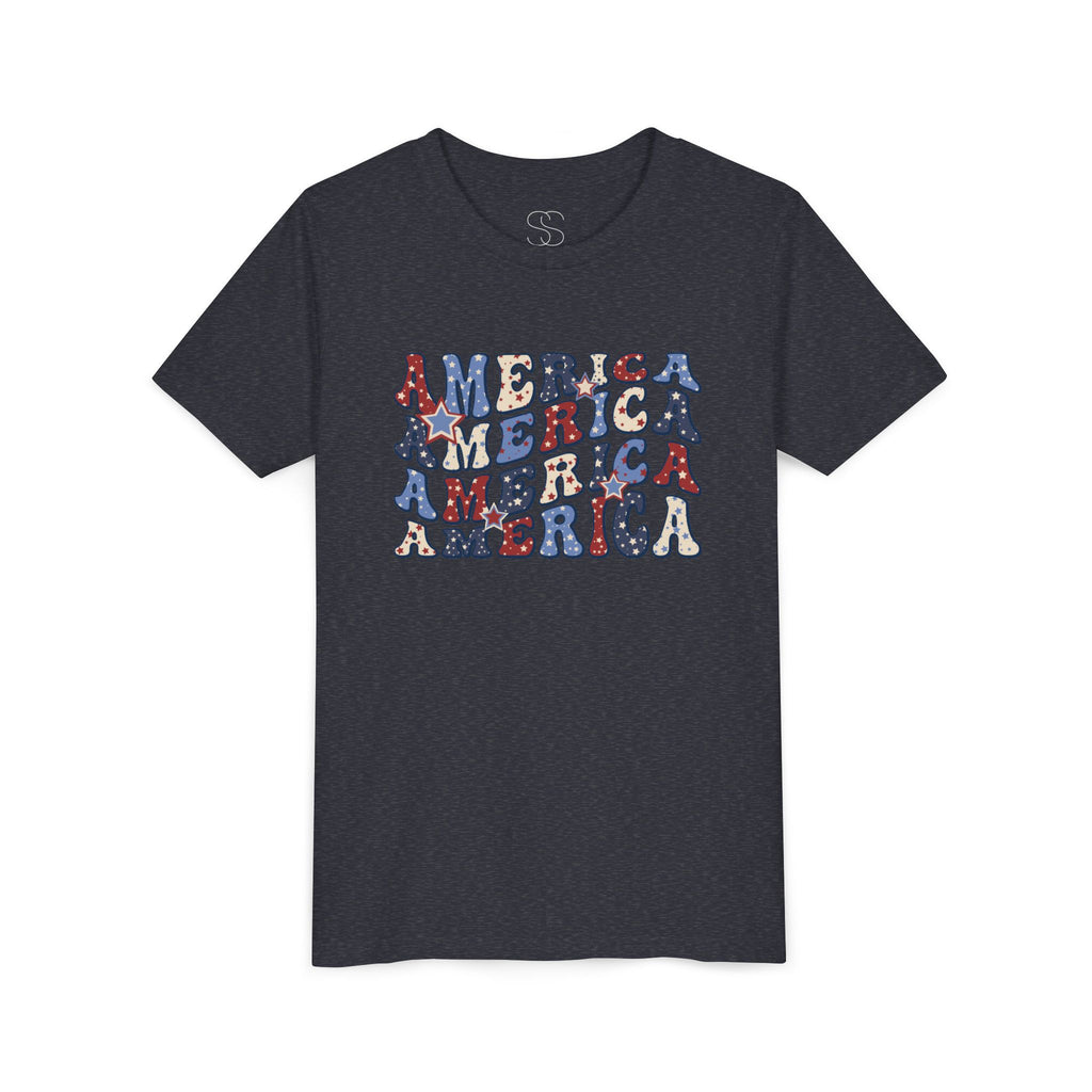 Retro 'America' Patriotic Graphic Youth T-Shirt