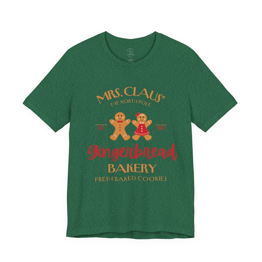 Gingerbread Bakery T‑Shirt – "Mrs. Claus' Gingerbread Bakery" Holiday Tee