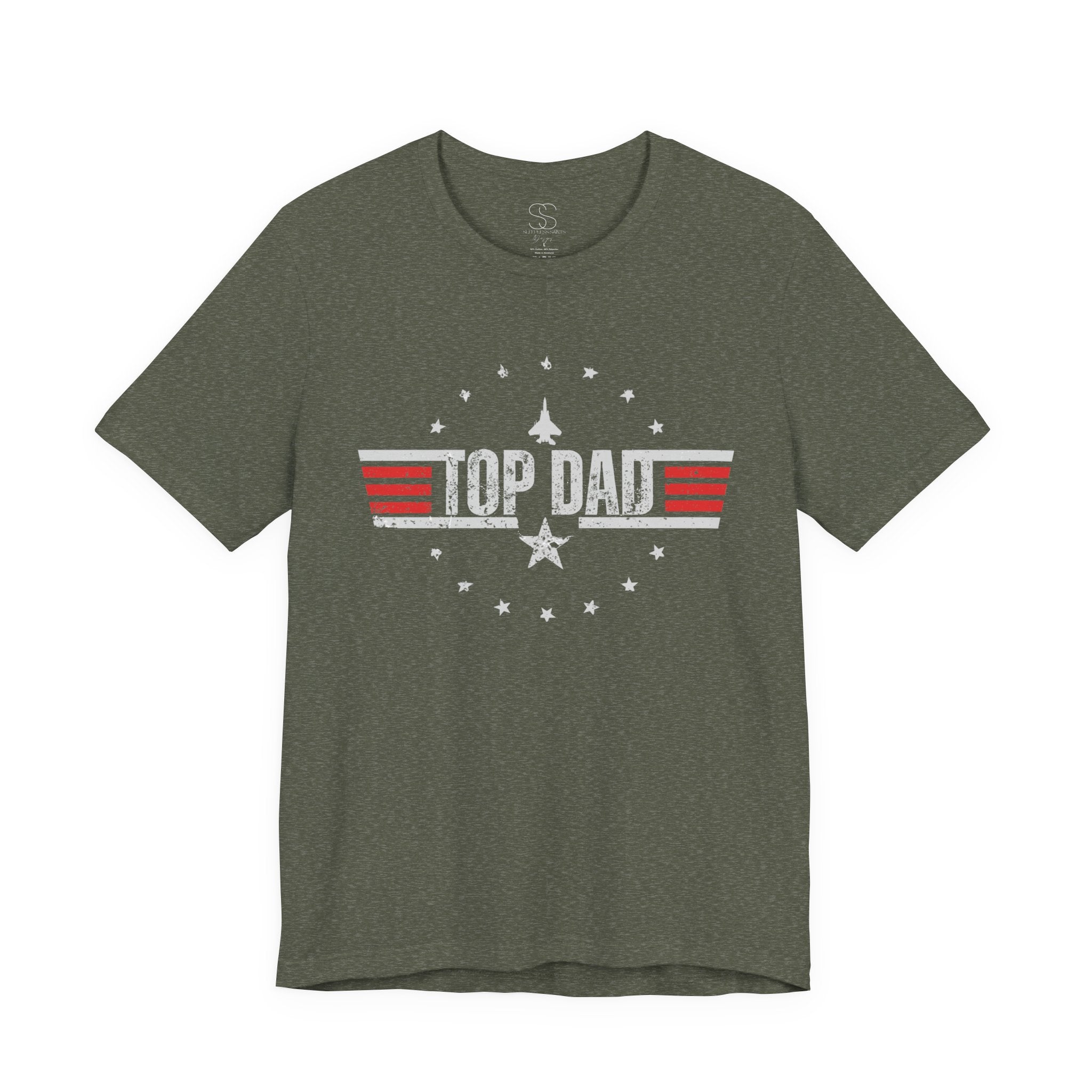 Top Dad Retro Military Stripe T‑Shirt