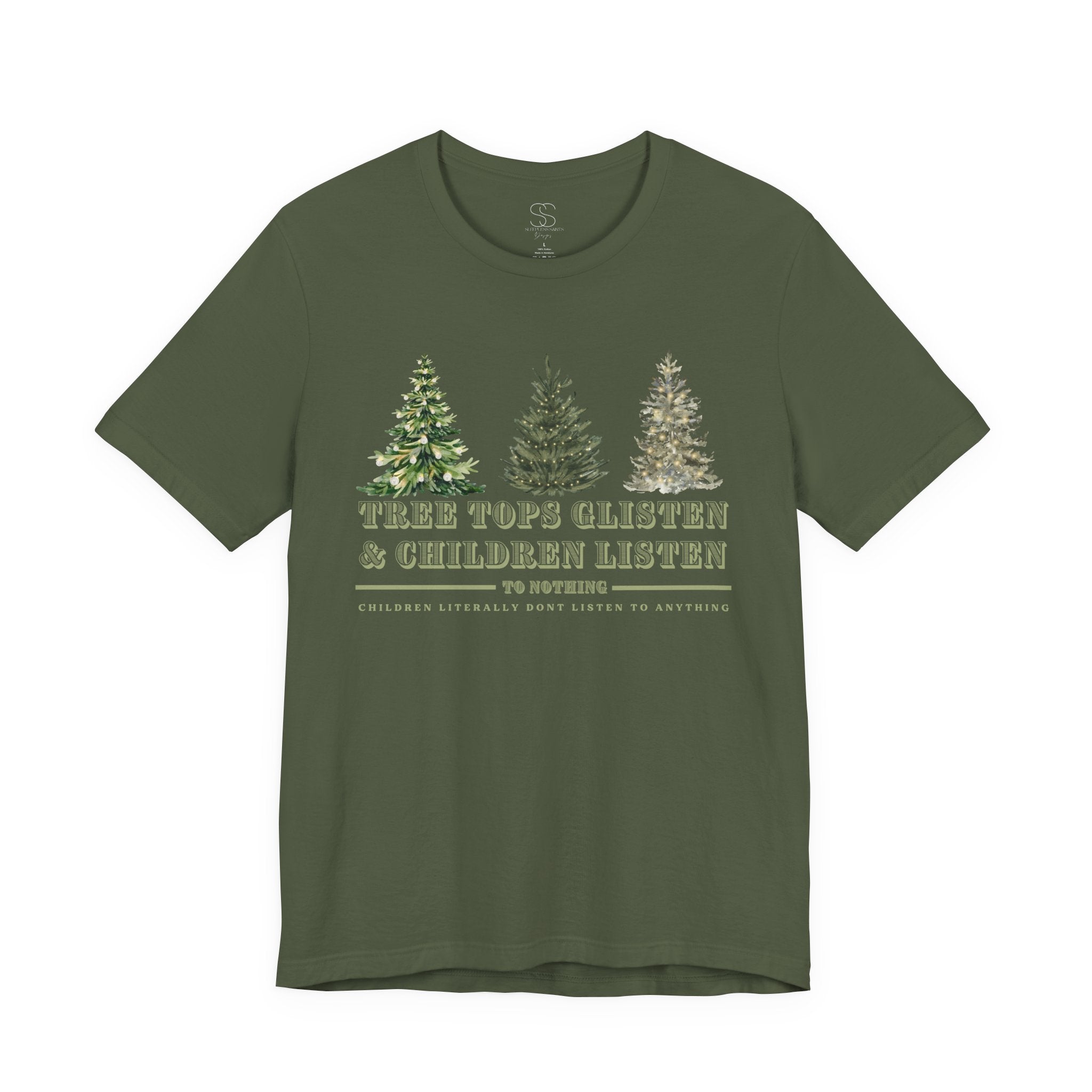 Tree Tops Glisten & Children Listen Holiday Graphic T-Shirt