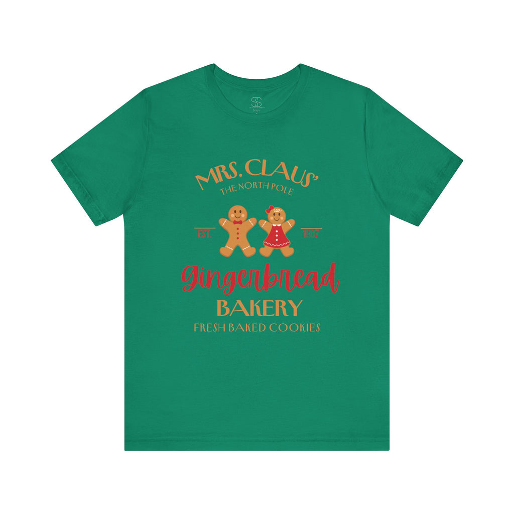 Gingerbread Bakery T‑Shirt – "Mrs. Claus' Gingerbread Bakery" Holiday Tee