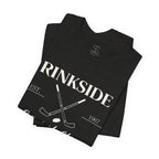 Rinkside Social Club Tee — Hockey Skate Crossed Sticks Shirt
