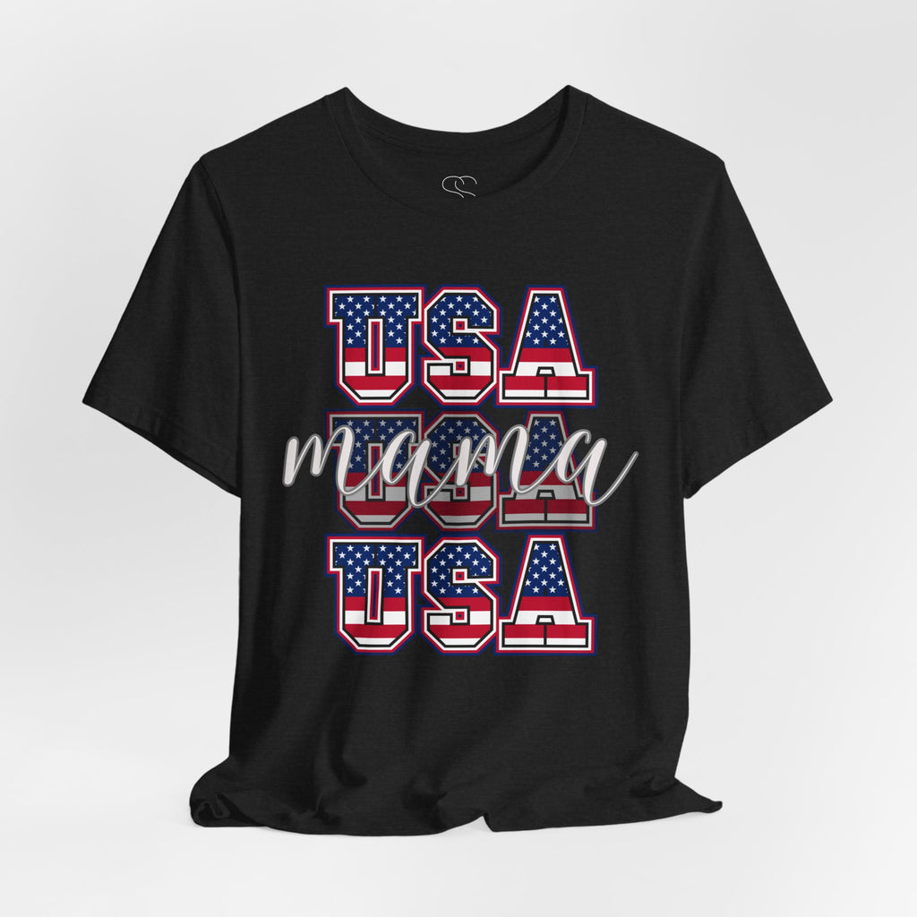 USA Mama Tee - Patriotic Fourth of July Mom Shirt