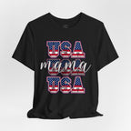 USA Mama Tee - Patriotic Fourth of July Mom Shirt