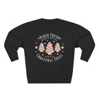 Christmas Tree Trio Crewneck Sweatshirt — Festive Candy Stripe Holiday Pullover