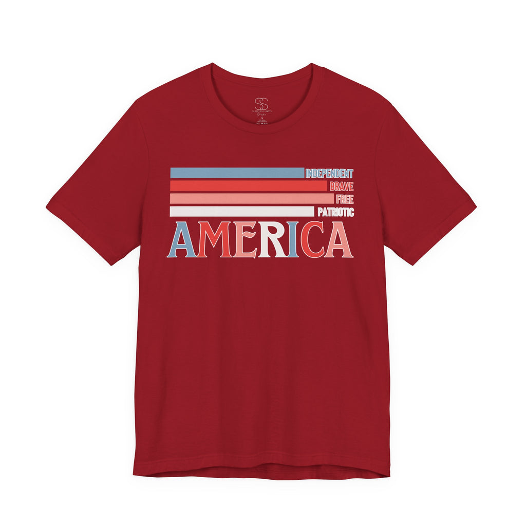 America Patriotic T-Shirt – Retro Stars & Stripes Graphic Tee