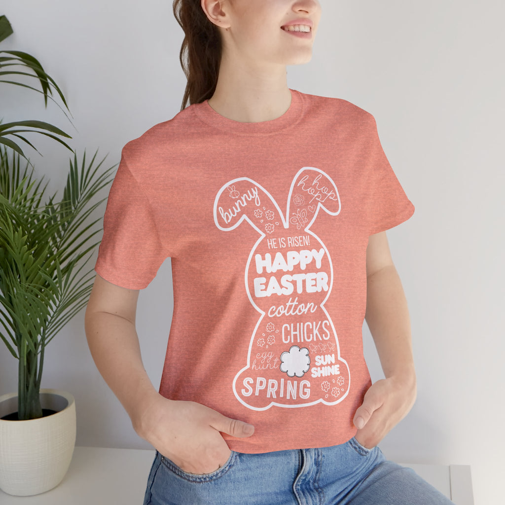 Easter Bunny Typography Tee — "Happy Easter" Spring Graphic T-Shirt