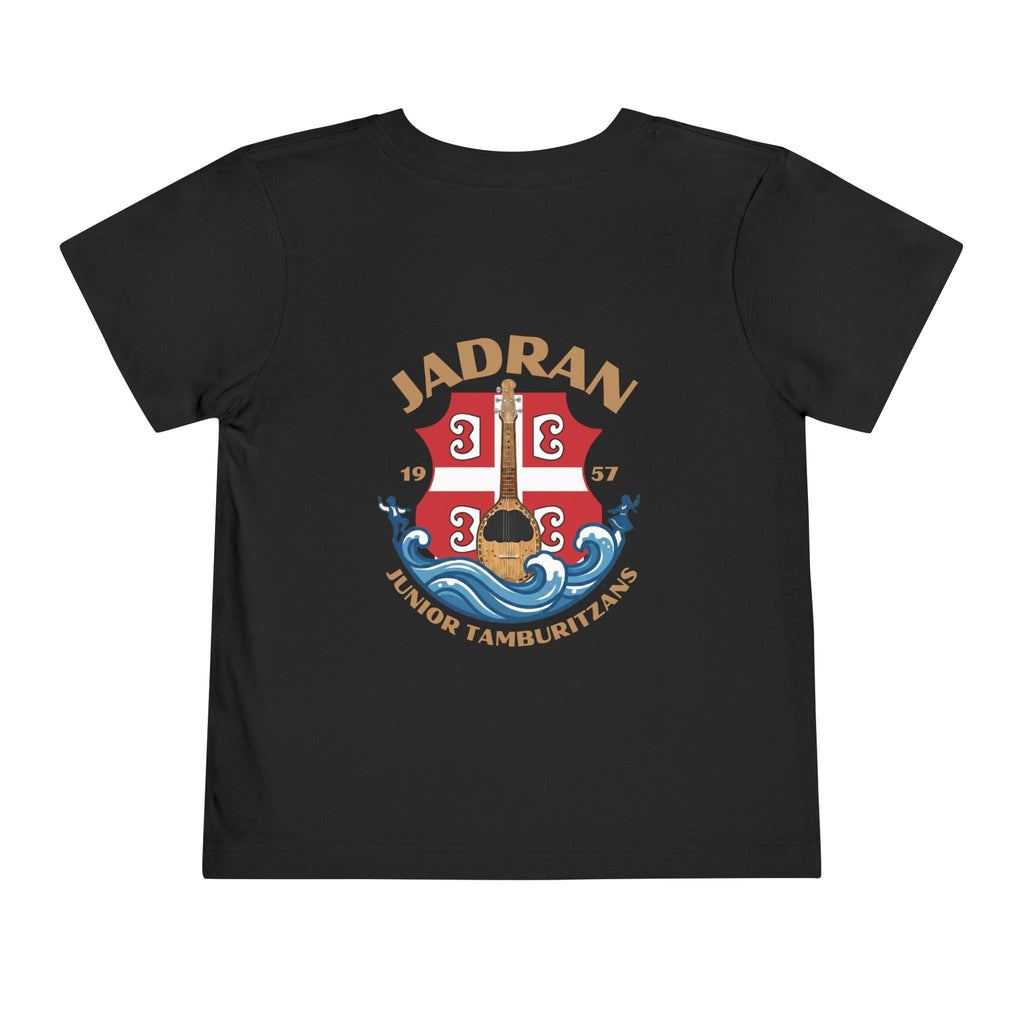 Jadran Junior Tamburitzans Toddler Tee - Tan Lettering & Serbian Logo