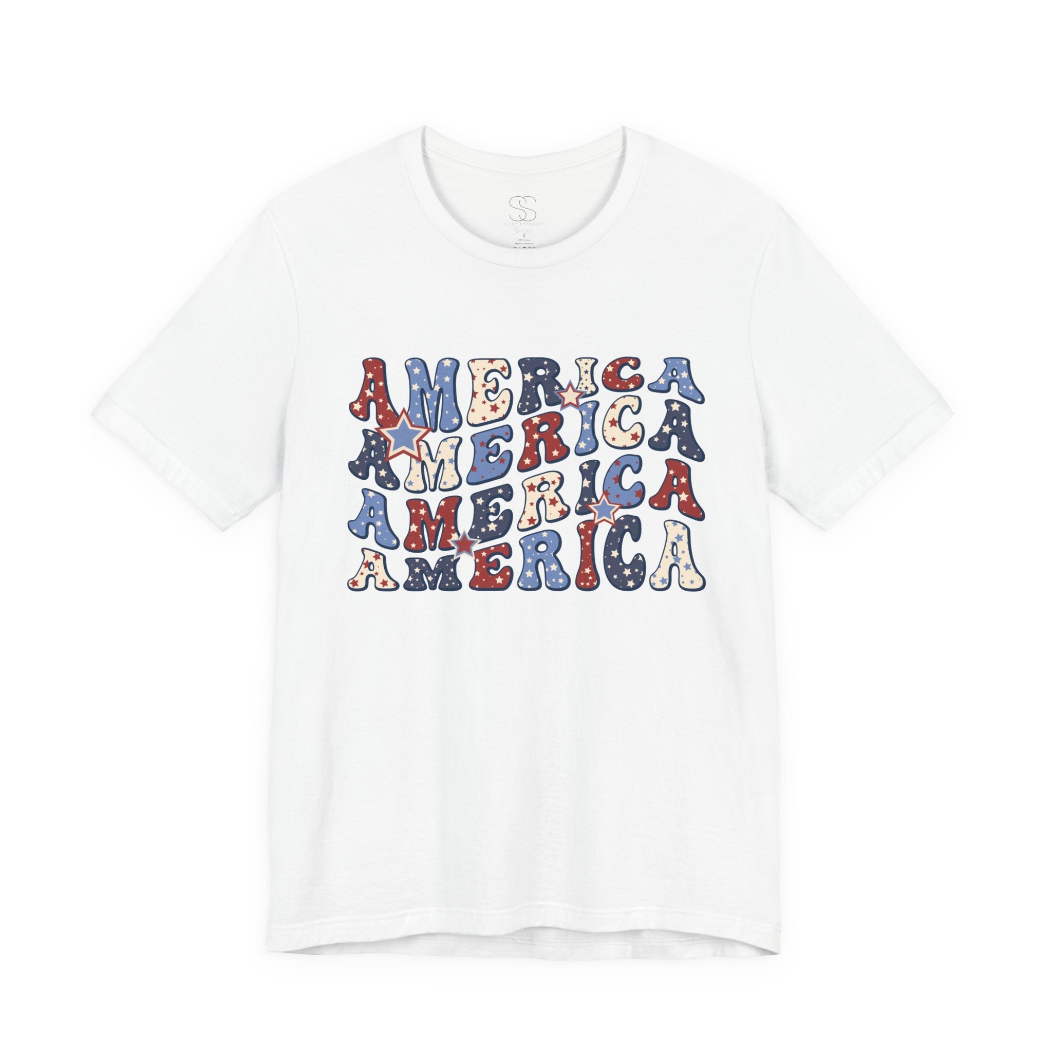America Retro Adult T-Shirt - Vintage Patriotic 4th of July Tee