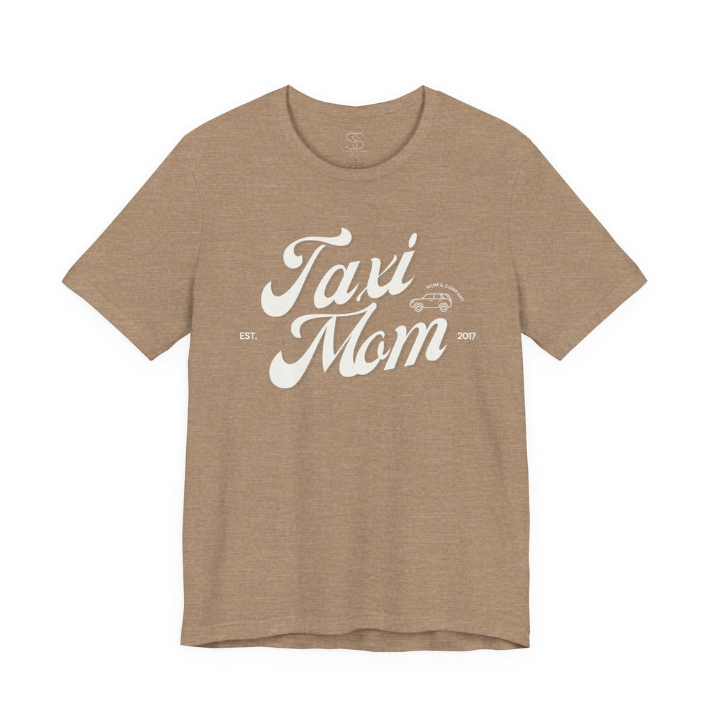 Taxi Mom T‑Shirt — Vintage Script 'Taxi Mom' Graphic Tee