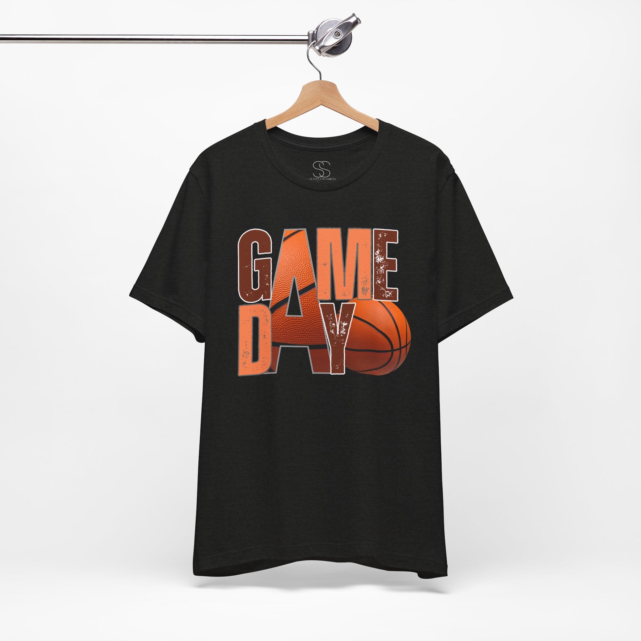 Game Day Basketball T‑Shirt — Retro Orange Basketball Graphic Tee