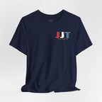 Jadran Junior Tamburitzans Adult T‑Shirt - White and Red Lettering & Serbian Logo