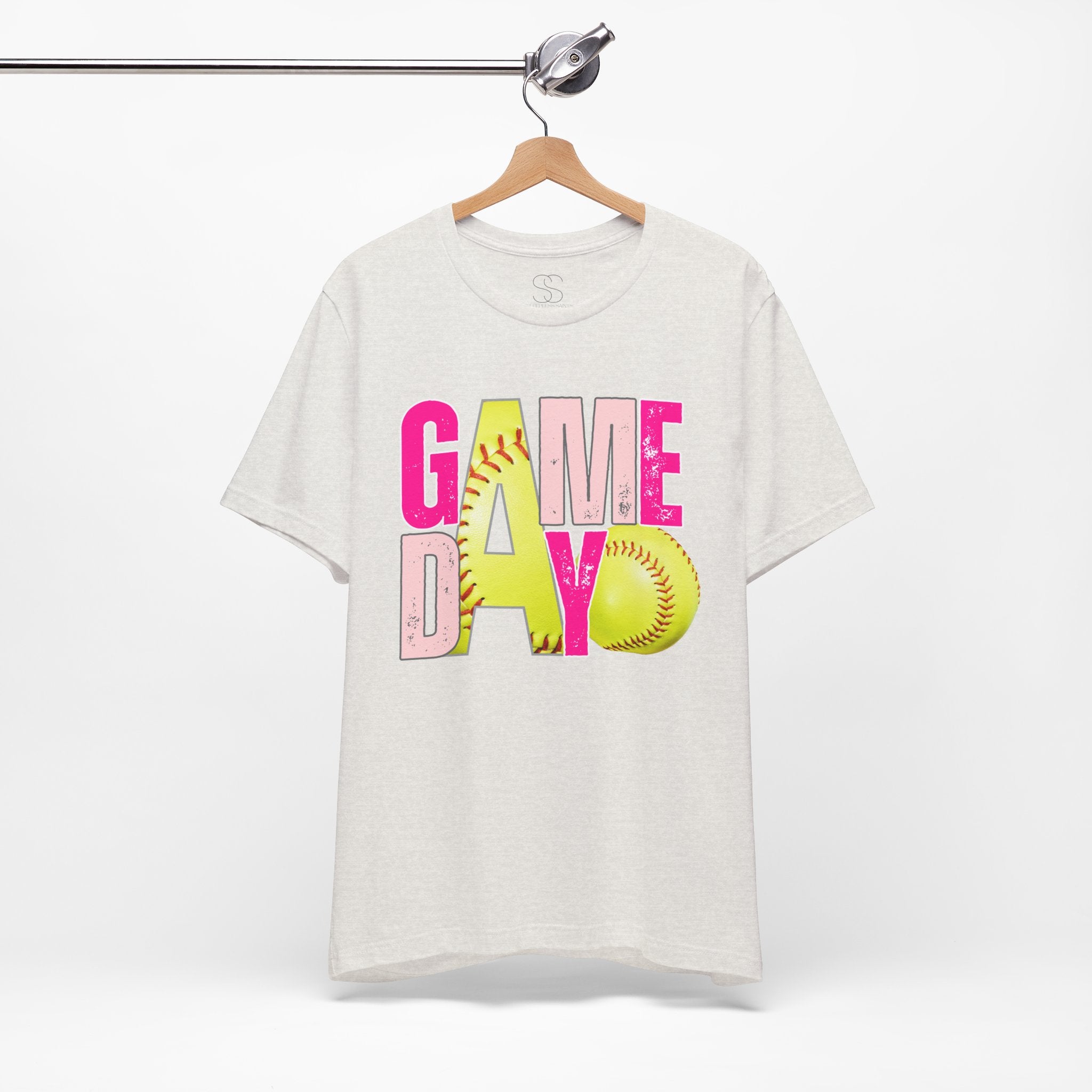 Game Day Softball T-Shirt – Bright Pink & Yellow Softball Graphic Tee