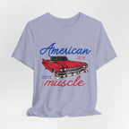 American Muscle Tee - Vintage Red Classic Car 1776 Patriotic Shirt