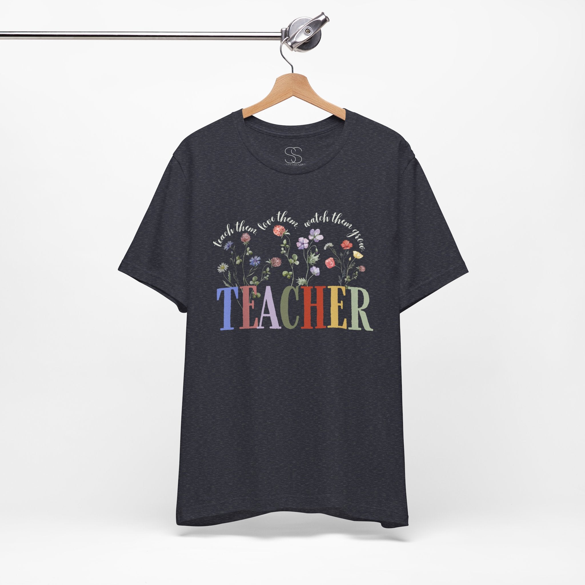 Teacher Floral Tee — 'Teach, Believe, Inspire'