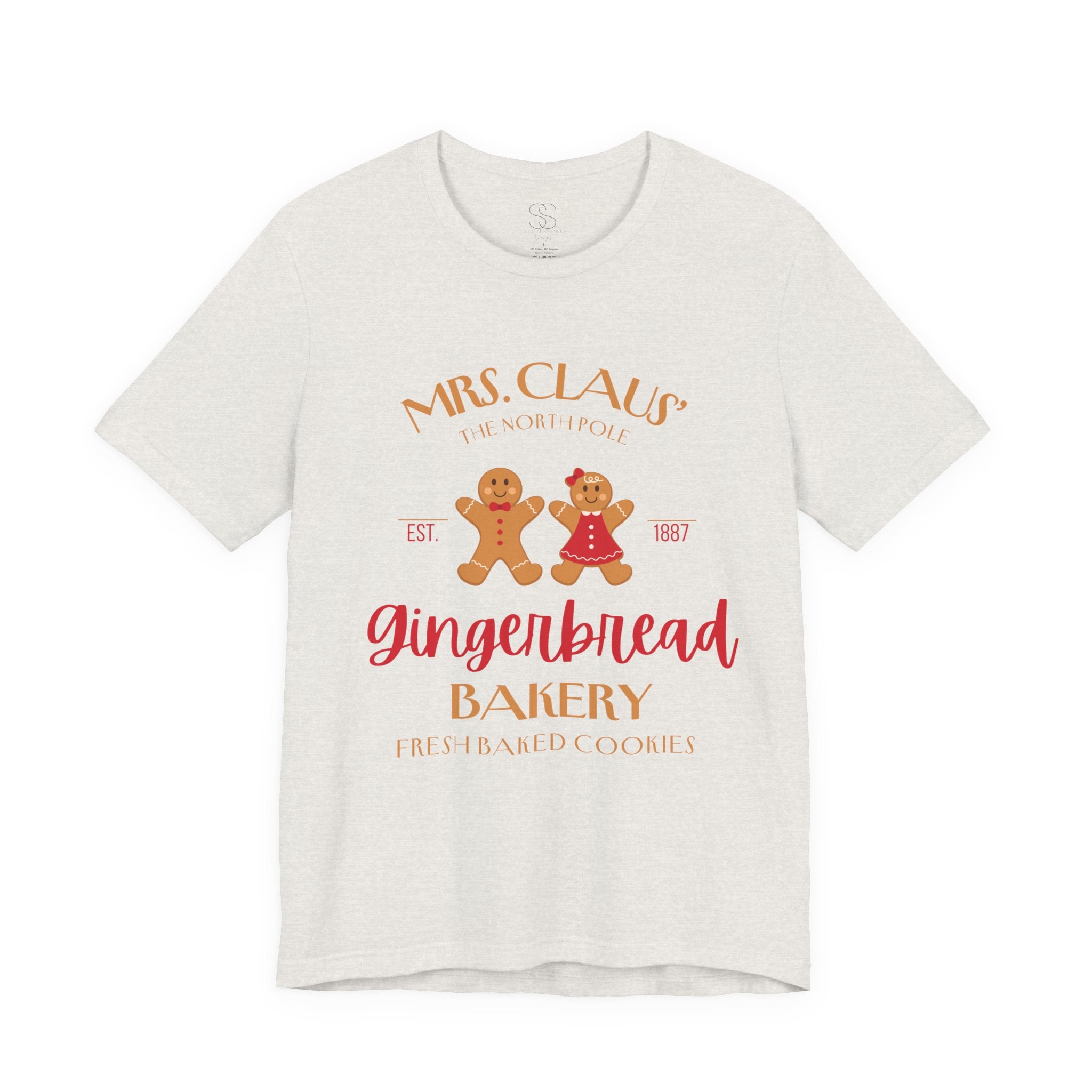 Gingerbread Bakery T‑Shirt – "Mrs. Claus' Gingerbread Bakery" Holiday Tee