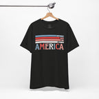 America Patriotic T-Shirt – Retro Stars & Stripes Graphic Tee