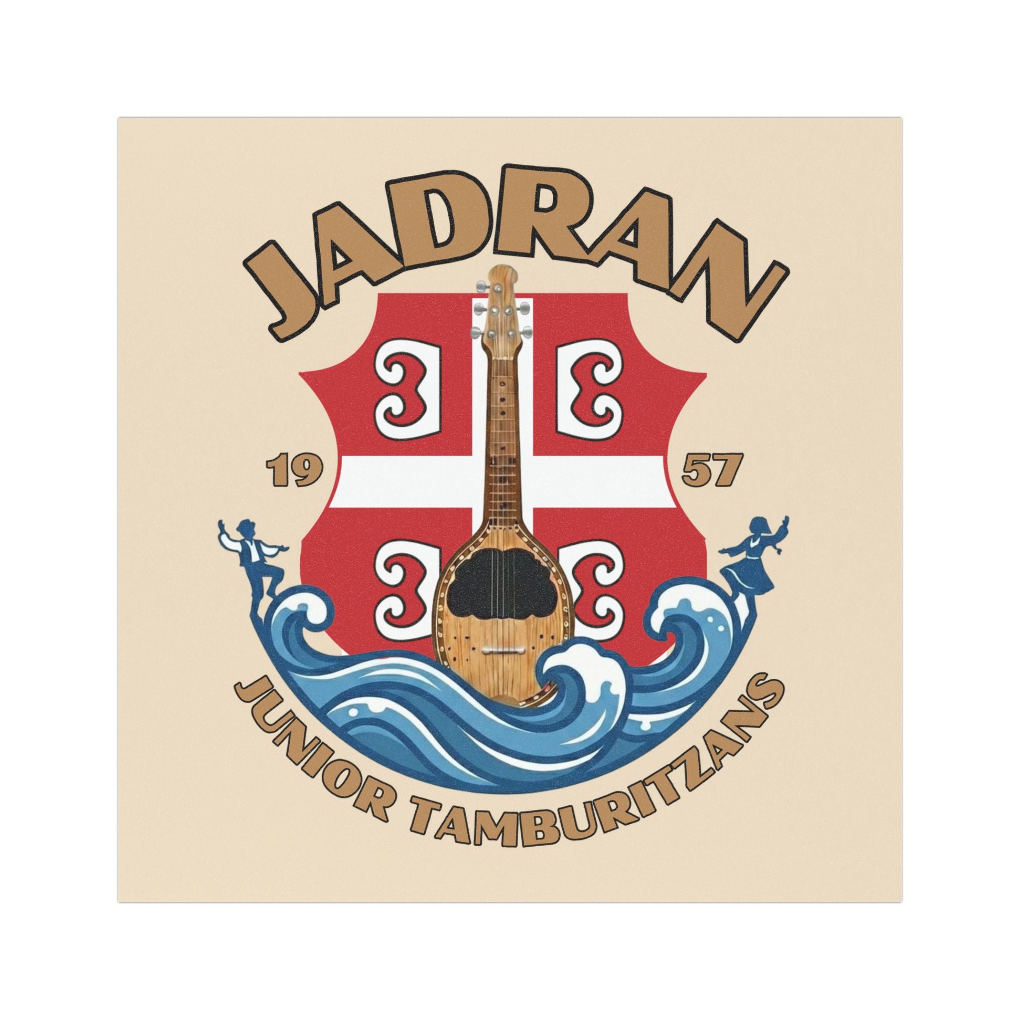 Jadran Junior Tamburitzans Car Magnet - Serbian Logo