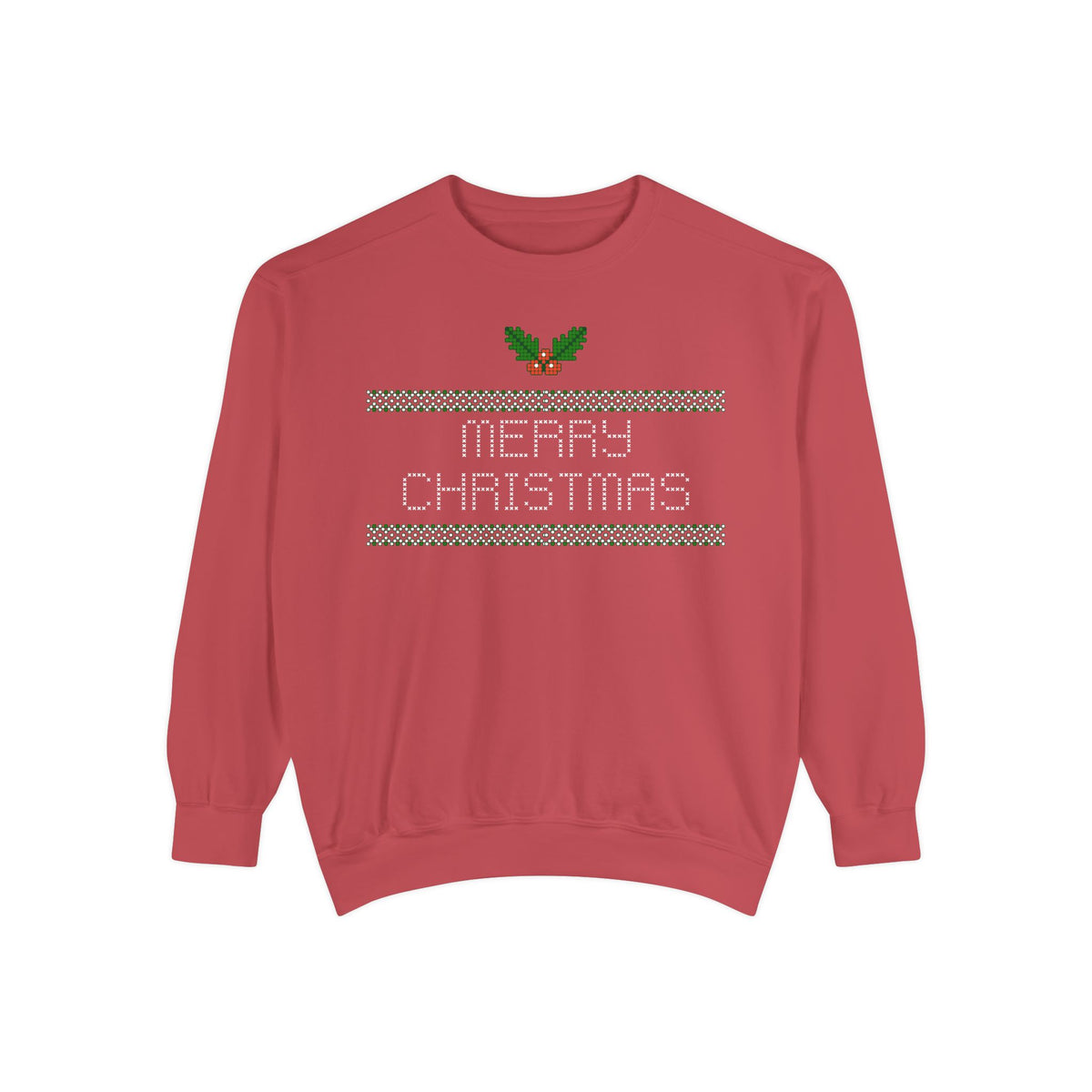 Merry Christmas Stitching Unisex Garment-Dyed Sweatshirt
